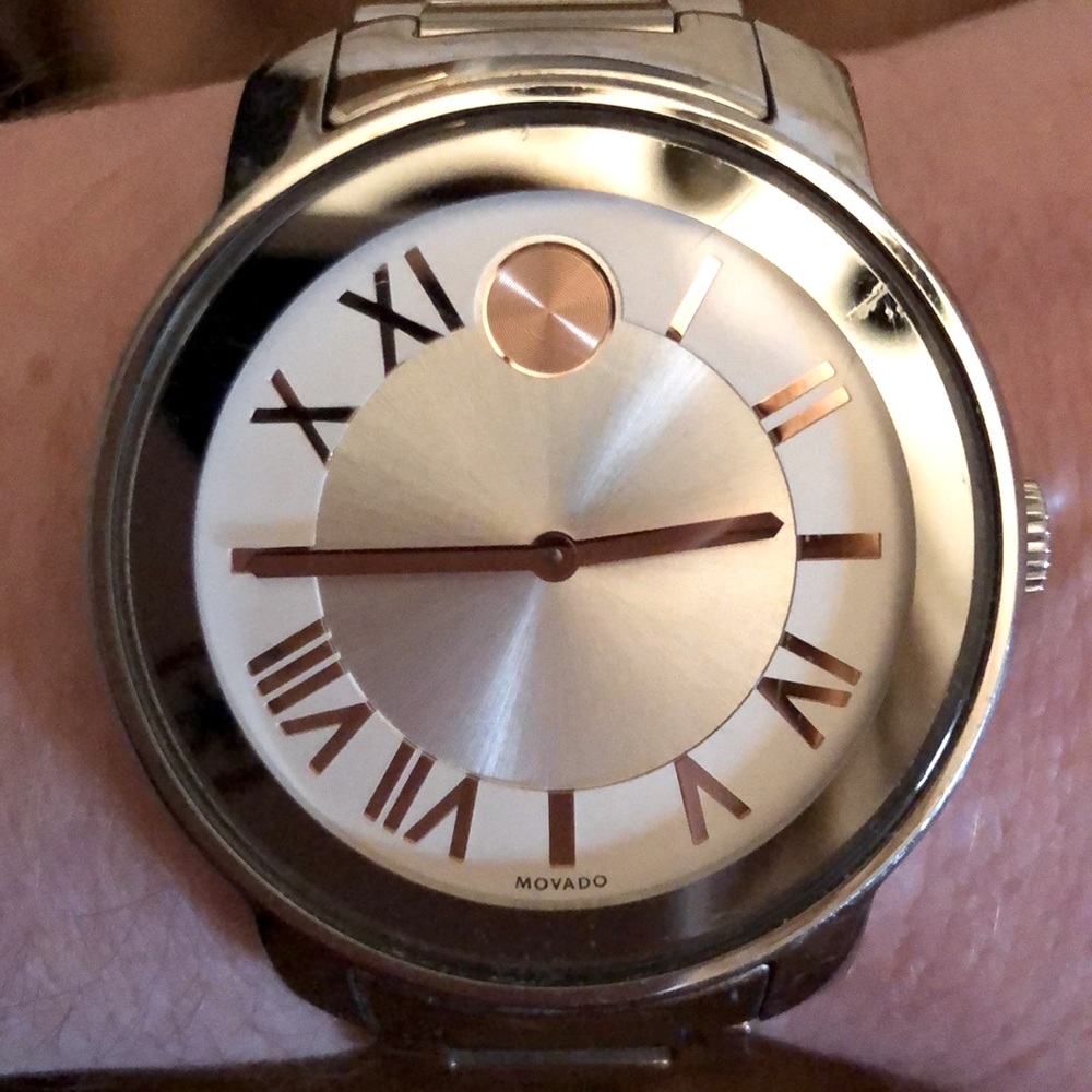 Movado Bold Luxe Two Tone (Silver And Rose) Watch Gem